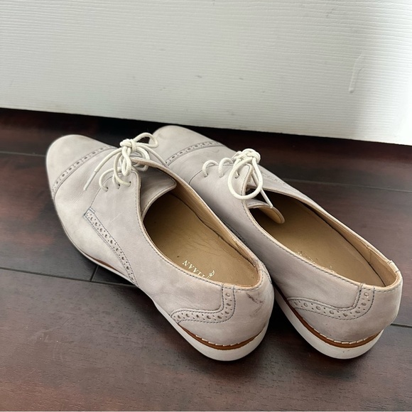 Size 9 Cole Haan Leather Oxford Toe Cap Grey Shoes - Picture 4 of 8